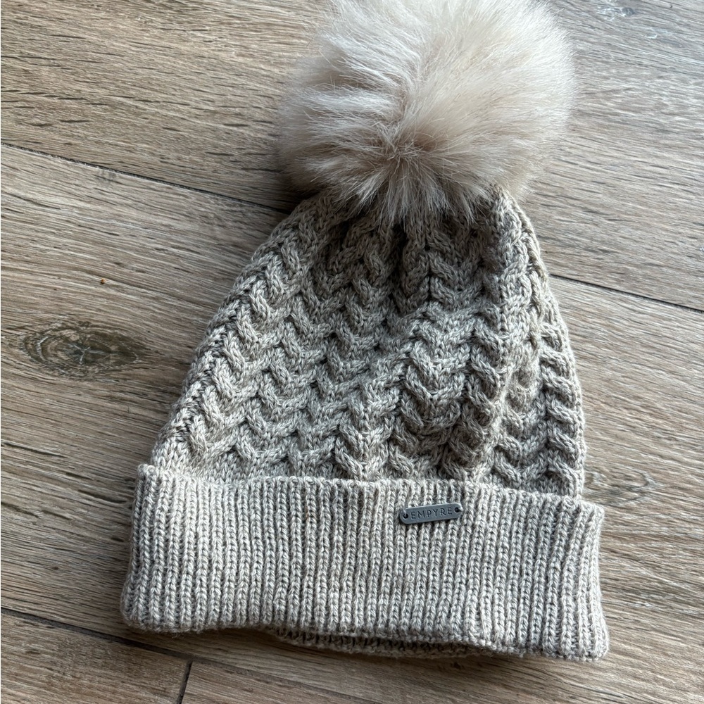 Empyre Cable Knit Beanie with Pom Pom | Neutral Cream | OS